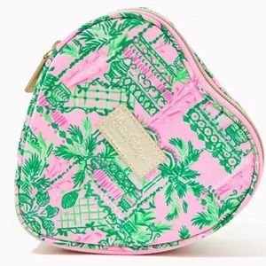 Lilly Pulitzer pink heart zippered case